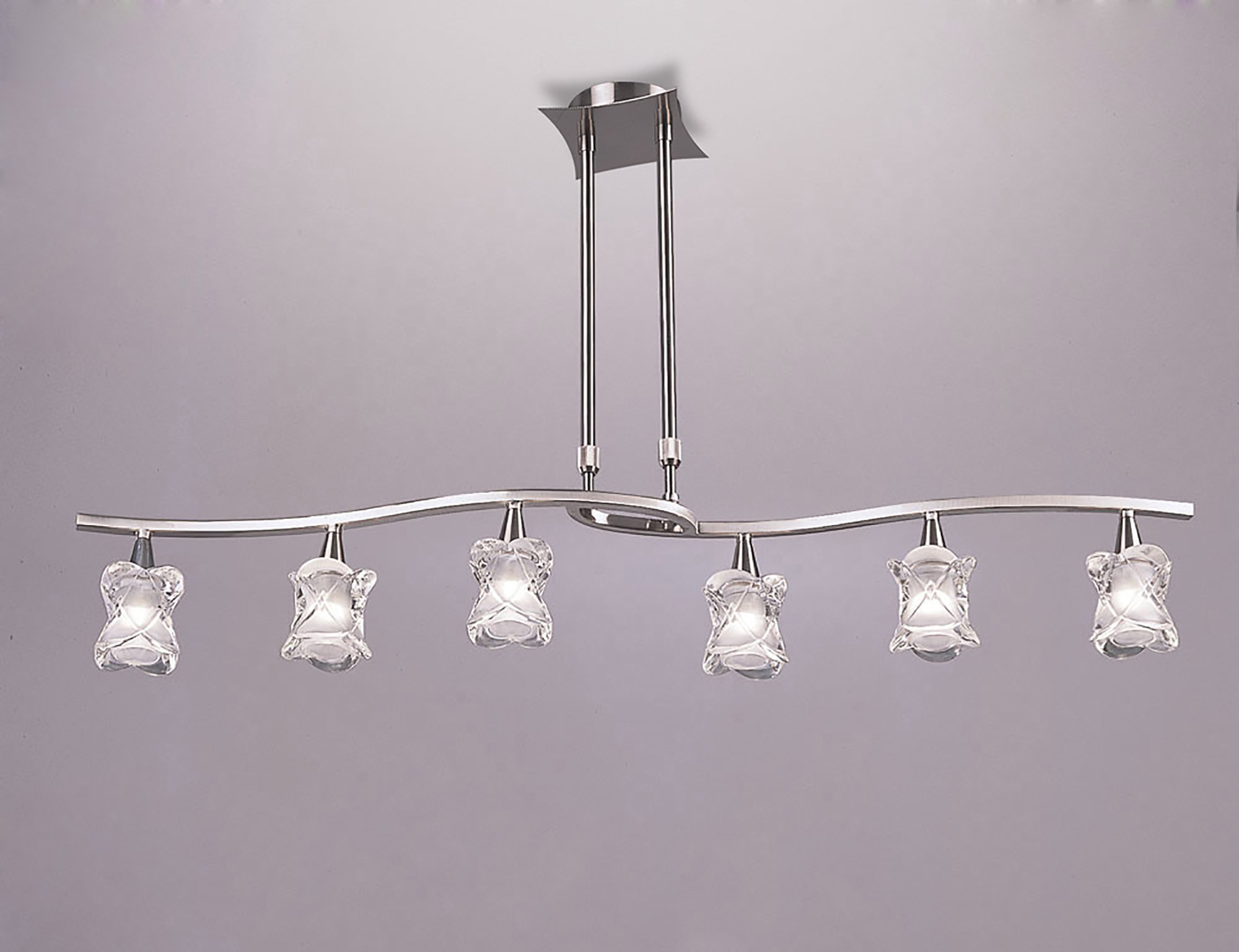 Rosa Satin Nickel Ceiling Lights Mantra Linear Fittings